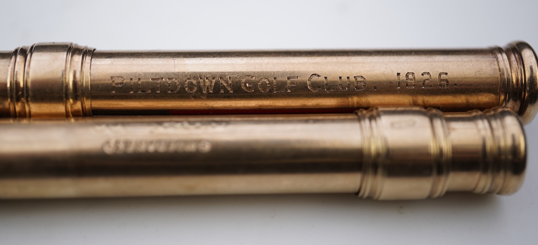S. Mordan & Co., two 9ct gold propelling pencils